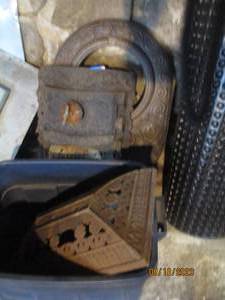 lot 264 image: Old Cast Iron Stove Doors...