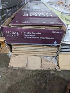 lot 7 image: Home Decorators Collection Cradle Rock Oak 12 mm T x 8 in. W Waterproof Laminate Wood Flooring (30 sqft)