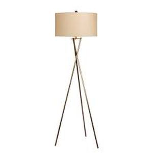 63.5 in. Industrial Tripod Metal Floor Lamp in a Rusted Silver