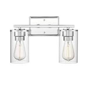 Millennium Lighting Verlana 14 in. 2-Light Chrome Bathroom Vanity Light with Clear Glass Shade