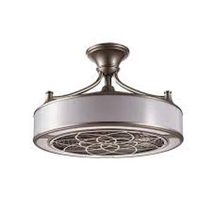 Home Decorator Collections Windara 22 in. LED IndoorCovered Outdoor Brushed Nickel Ceiling Fan with Light Kit and Remote Control