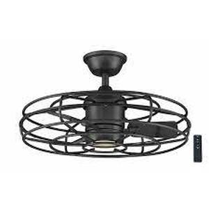 Home Decorators Collection Heritage Point 25 in. Integrated LED IndoorOutdoor Natural Iron Ceiling Fan with Light and Remote Control