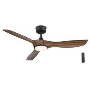 Home Decorators Collection Marlon 84 in. Integrated LED Indoor Natural Iron Ceiling Fan with Brazilian Walnut Blades and Remote Control