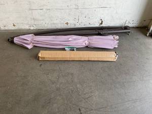 lot 104 image: Villacera 10ft Offset Patio Umbrella - Beige