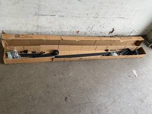 lot 110 image: ZEKOO 12Ft Single Track Bypass Sliding Barn Door Hardware ONLY - Black