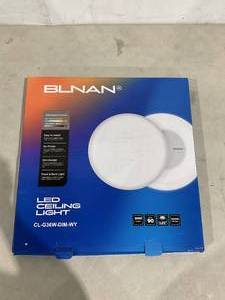 lot 217 image: BLNAN Dimmable LED Flush Mount Ceiling Light Fixture with Remote Control 36W 3000K-6500K