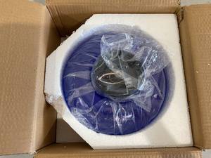 lot 258 image: LITFAD 1-Light Blue Glass Flush Mount Ceiling Fixture