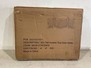 lot 271 image: PAWLAND Freestanding White Wood and Wire Foldable Extra Wide Dog Gate