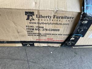 lot 157 image: LOT OF 2 Liberty Furniture Springfield Ladder Back Side Chair - HoneyCream