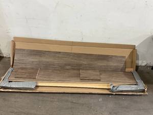lot 283 image: Prepac Stylish Freestanding King Headboard with Bookcase - Gray