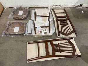 lot 46 image: East West Furniture Set of 2 Mahogany Dover Kitchen Dining Chairs