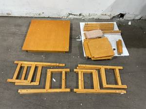 lot 49 image: KidKraft Wooden Farmhouse Table & 4 Chairs Set