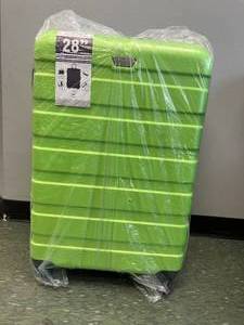 lot 404 image: Coolife Luggage 3-Piece Lightweight Apple Green Rolling Suitcase Set