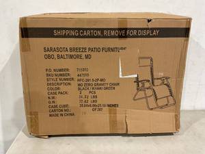 lot 70 image: Sarasota Breeze Patio Furniture Black Zero Gravity Chair