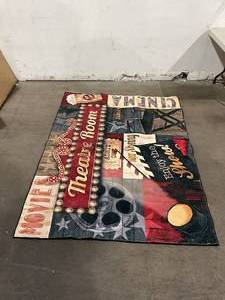 lot 80 image: Vintage Cinema Home Movie Theater Modern Area Rug