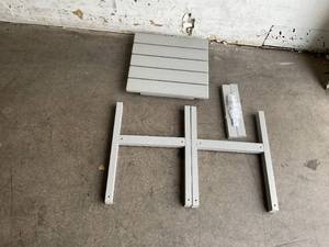 lot 182 image: DUROGREEN Icon Square Plastic Outdoor Side Table - Light Grey