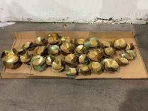 lot 100 image: Deco 79-Gold Metal Plate Wall Decor with Textured Pattern