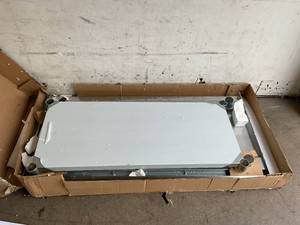 lot 192 image: Hally Sinks And Tables H Stainless Steel Table For Prep And Work 24 X 48 NSF