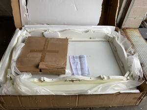 lot 301 image: ACME Furniture Coffee Table, Antique Pearl