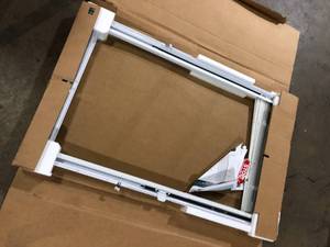 lot 17 image: ODL White Cordless Add On Enclosed Aluminum Blinds with 12 in. Slats, for 22 in. Wide x 36 in. Length Door Windows  Customer Returns See Pictures