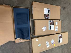 lot 29 image: Lot of Assorted  Window Shutters Various Sizes and Conditions Customer Returns See Pictures