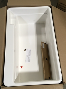 lot 8 image: BigTub Utilatub Combo 40 in. x 24 in. 33 in. Polypropylene Floor Mount Utility Tub with Pull-Out Faucet in White customer return review pictures
