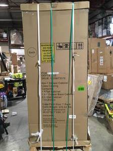 lot 31 image: Husky 4-Piece Pro Duty Welded Steel Garage Storage System in Black LINE-X Coating (92 in. W x 81 in. H x 24 in. D) customer return review pictures