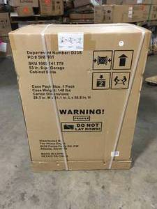 lot 12 image: Husky 6-Piece Ready-to-Assemble Steel Garage Workstation in Black (53 in. W x 69.5 in. H x 19.5 in. D) customer return see pictures