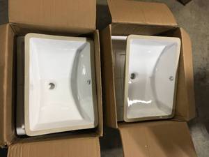 lot 14 image: Lot of 2 Ceramic Sinks customer returns see pictures