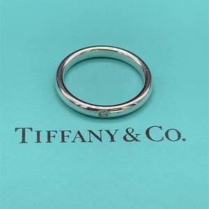 lot 29B image: Tiffany & Co. Elsa Peretti Diamond Petite Solitaire Stacking Band - Versatile Designer Diamond Ring - Classic Style & Look  VIDEO 