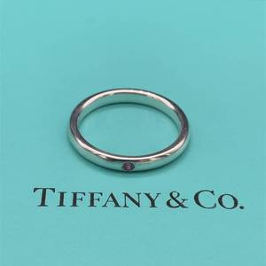 lot 30B image: Tiffany & Co. Elsa Peretti Diamond Petite Solitaire Stacking Band - Sophisticated, Timeless Designer RUBY Ring $950 RETAIL  VIDEO 