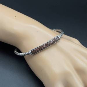 lot 65A image: Fancy Chocolate Diamond Weave Bangle Bracelet. Top Features Rows of Pave Set Diamonds VIDEO 