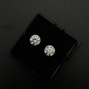 lot 67B image: Lot of 2 Moissanite Single Loose Stones Approx 1 CARAT EACH, Round Brilliant Cut 6.50mm, VVS CLARITYD COLOR  VIDEO 