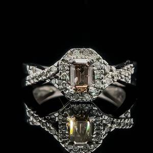 lot 25 image: 1.25 Carat Fancy Chocolate Brown & White Diamond Engagement Ring in 14k White Gold - Infinity Symbol Band, Natural Diamond Color $2,450 Retail VIDEO