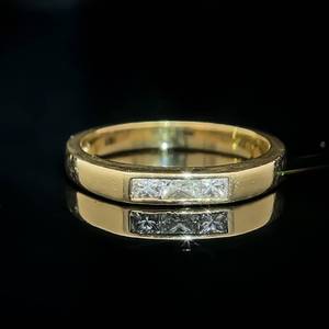 lot 62 image: Diamond Princess Channel Slim & Stackable Wedding Ring in 14k Yellow Gold