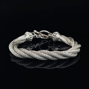 lot 70B image: Captivating Multi-Stranded Bracelet Handcrafted Brilliance by Surati Bali in Sterling Silver 925   VIDEO 