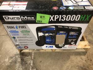 lot 13 image: DUROMAX 1300010500-Watt Dual Fuel Electric Start GasolinePropane Portable Home Power Back Up Generator with CO Alert Shutdown  Customer Returns See Pictures