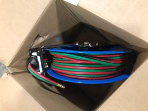 lot 19 image: Cyclone Pneumatic 100 ft. Professional Dual-Hose Welding Reel Customer Returns See Pictures