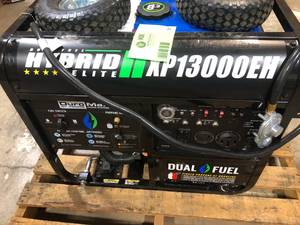 lot 21 image: DUROMAX 1300010500-Watt Dual Fuel Electric Start GasolinePropane Portable Home Power Back Up Generator with CO Alert Sensor  Customer Returns See Pictures