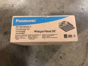 lot 39 image: Panasonic WhisperValue DC Pick-A-Flow 50, 80, or 100 CFM Ceiling or Wall, Very Low Profile Exhaust Fan with Condensation Sensor   Customer Returns See Pictures