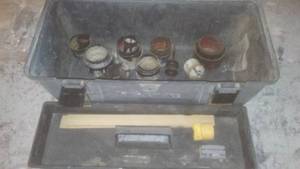 lot 822 image: Plano Toolbox With Hole Saws.