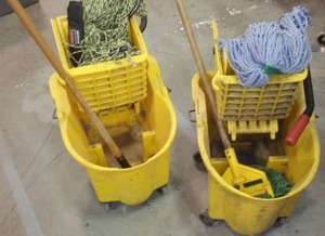 lot 837 image: Rubbermaid Mop Buckets And Mop.
