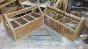 lot 887 image: Wood Toolboxes And Speed Square.