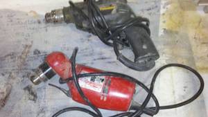 lot 890 image: Milwaukee And Black And Decker Corded. Drills.