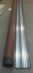 lot 977 image: TambourRoll-Up Door. Approx 6ft X 95in, Brush Nickle Finish.