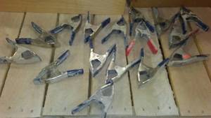 lot 987 image: Metal Hand Clamps With Toolbox.