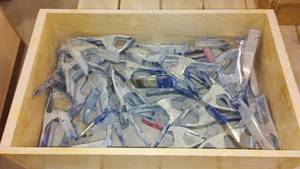 lot 988 image: Metal Hand Clamps In Wood Box.