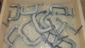 lot 990 image: C-Clamps With Box.