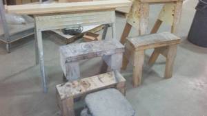 lot 1021 image: Sawhorses And Stools (5).