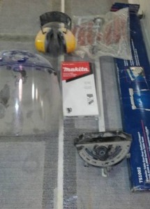 lot 1044 image: Bosch Table Saw Rear Out Feed Extender And More.